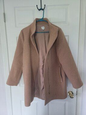 Womens brown J Crew full zip coat - size 12